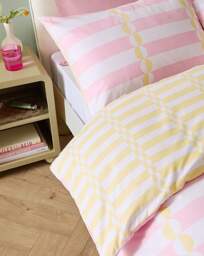 Lottie Reversible Duvet Cover Set Yellow/Pink - Size: KING - thumbnail 2