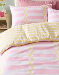 Lottie Reversible Duvet Cover Set Yellow/Pink - Size: KING - thumbnail 1