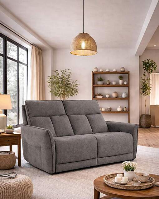 Aspire Ashford Fabric Recliner 2 Seater Grey - Aspire - image 1