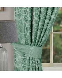 Buckingham Pencil Pleat Lined Curtains Green - Sundour - Size: 117 x 137cm - thumbnail 3