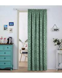 Buckingham Pencil Pleat Lined Curtains Green - Sundour - Size: 117 x 137cm - thumbnail 2