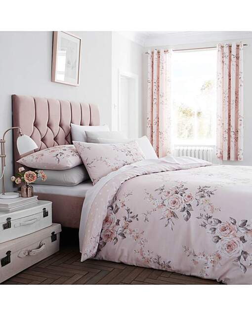 Canterbury Blush Duvet Cover Set Blush - Catherine Lansfield - Size: SINGLE - image 1