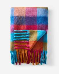Bright Check Faux Mohair Throw Multi - JD Williams - Size: 130X150 - thumbnail 2