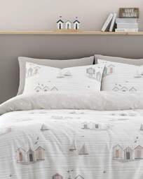Fusion Beach Huts Duvet Cover Set Natural - Fusion - Size: DOUBLE - thumbnail 2