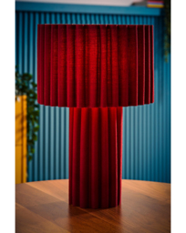 Lenny Cherry Ribbed Table Lamp Cherry - ValueLights