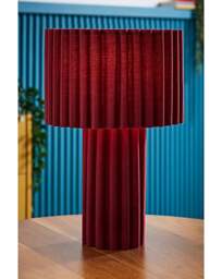 Lenny Cherry Ribbed Table Lamp Cherry - ValueLights - thumbnail 4