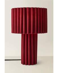 Lenny Cherry Ribbed Table Lamp Cherry - ValueLights - thumbnail 2