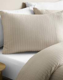 CL Stripe Seersucker Duvet Cover Set Natural - Catherine Lansfield - Size: SINGLE - thumbnail 2