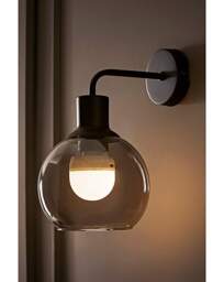 Bellamy Black Smoke Glass Wall Light Black - ValueLights - thumbnail 3