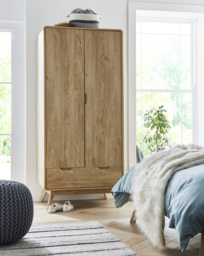 Oslo 2 Door 1 Drawer Wardrobe OAK Effect - JD Williams