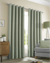 Sundour Amberley Eyelet Curtains Sage - Sundour - Size: 117 x 137cm