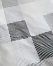 Darcy Check Cotton Blend Duvet Set Grey - Size: SINGLE - thumbnail 2