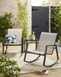 Aruba 3 Piece Bistro Rocker Set Grey - JD Williams - thumbnail 1
