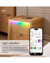 Dakota Side Table with Lights OAK - XR Living - thumbnail 5