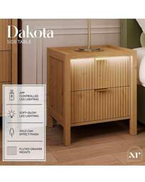 Dakota Side Table with Lights OAK - XR Living - thumbnail 3