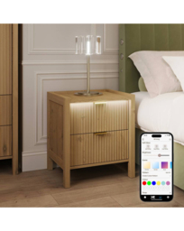 Dakota Side Table with Lights OAK - XR Living - thumbnail 1