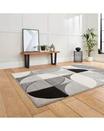 Think Rugs Matrix Geometric Rug Grey/Black - Think Rugs - Size: 80X150 - thumbnail 2