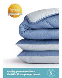 Silentnight Seersucker Coverless Set Grey/Blue - Silentnight - Size: SINGLE - thumbnail 5