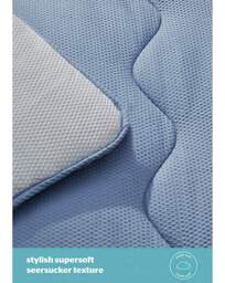 Silentnight Seersucker Coverless Set Grey/Blue - Silentnight - Size: SINGLE - thumbnail 2