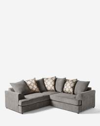 Grace Chenille Corner Sofa Pewter - thumbnail 2
