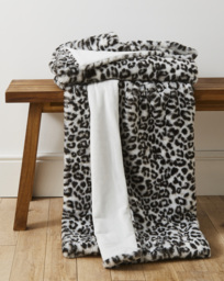 Leopard Printed Faux Fur Throw Grey - JD Williams - Size: 120X150