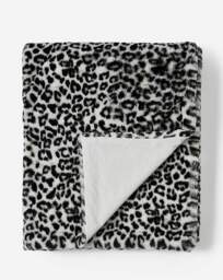 Leopard Printed Faux Fur Throw Grey - JD Williams - Size: 120X150 - thumbnail 2