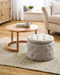 Mae Side Table with Ottoman Natural - JD Williams - thumbnail 2