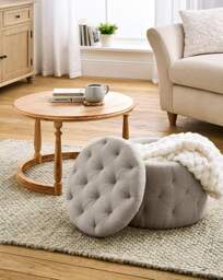 Mae Side Table with Ottoman Natural - JD Williams - thumbnail 4
