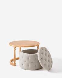 Mae Side Table with Ottoman Natural - JD Williams - thumbnail 3