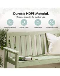 Westport Green Wooden Garden Bench Green - VonHaus - thumbnail 3