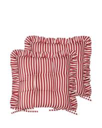 Wylder Millie Ruffle Outdoor Seat Pads RED - Wylder - Size: 40X40CM - thumbnail 2