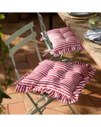 Wylder Millie Ruffle Outdoor Seat Pads RED - Wylder - Size: 40X40CM - thumbnail 1