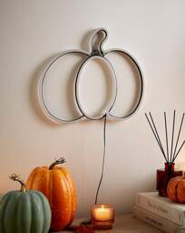 Neon Pumpkin Sign Orange - FESTIVE - thumbnail 2