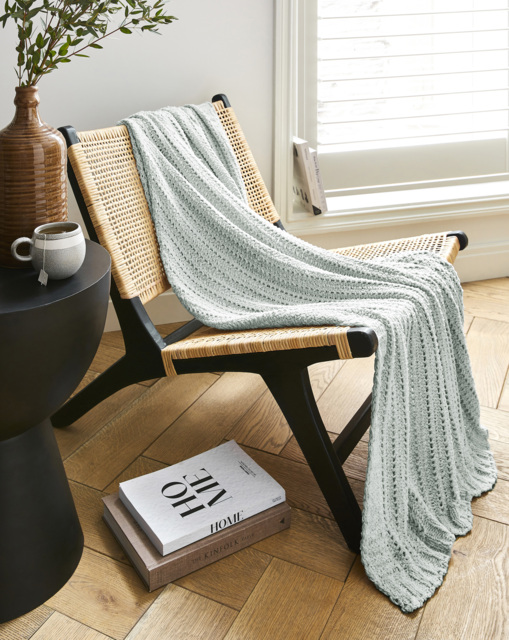 Chenille Basket Weave Throw SEA Foam - JD Williams - Size: 125X150 - image 1