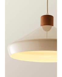 Parker Cream & Walnut Pendant Cream - ValueLights - thumbnail 3