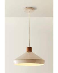 Parker Cream & Walnut Pendant Cream - ValueLights - thumbnail 2