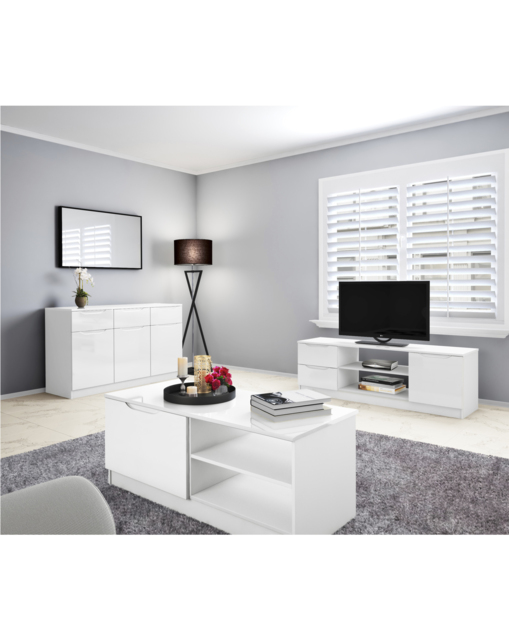 Sorrento Assembled Gloss Side Table White - One Call - image 1