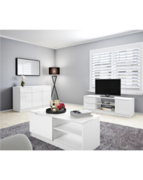 Sorrento Assembled Gloss Side Table White - One Call