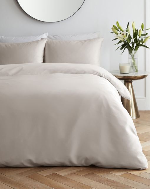 Faux Silk Matte Satin Duvet Set Champagne - Joanna Hope - Size: SINGLE - image 1