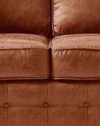Oakland Faux Leather 3 Seater Sofa Brown - thumbnail 3