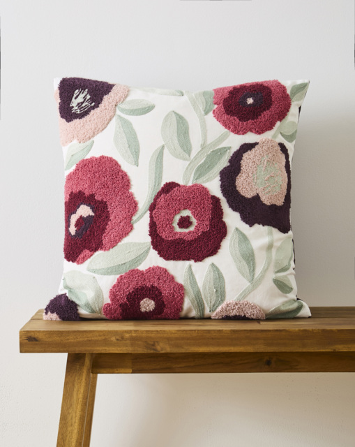 Embroidered Floral Boucle Cushion Multi - JD Williams - Size: 45X45CM - image 1