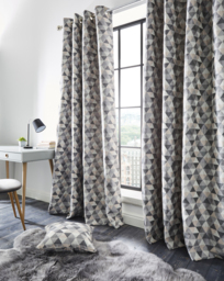 Zada Linear Jacquard Eyelet Curtains Blush/Grey - JD Williams - Size: 168 x 137cm