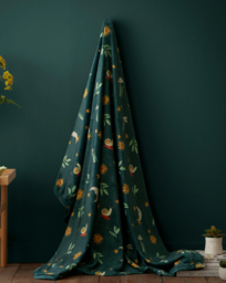 Fusion Botanical Mushrooms Throw Green - Fusion - Size: 120X150