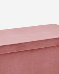 Velvet Foldable Storage Ottoman Pink - JD Williams - thumbnail 3