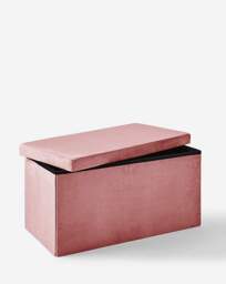 Velvet Foldable Storage Ottoman Pink - JD Williams - thumbnail 5