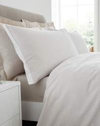 Bianca Seersucker Woven Stripe Duvet NTL Natural - Bianca - Size: SINGLE - thumbnail 3