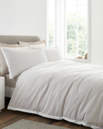 Bianca Seersucker Woven Stripe Duvet NTL Natural - Bianca - Size: SINGLE - thumbnail 1