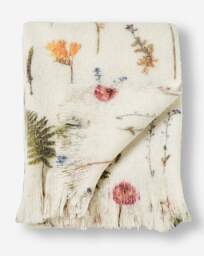 Pressed Floral Faux Mohair Throw Multi - JD Williams - Size: 120X150 - thumbnail 2