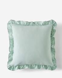 Harper Embroidered Floral Ruffle Cushion Sage Green - JD Williams - Size: 45X45 - thumbnail 2