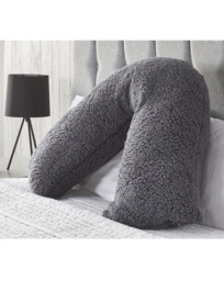 Huggleland Fluffy Fleece Teddy V Pillow Charcoal - Huggleland - Size: ONE SIZE - thumbnail 1